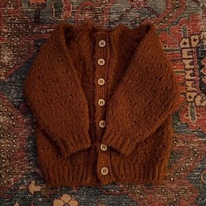 Cozy Brick Colored Knit Cardigan